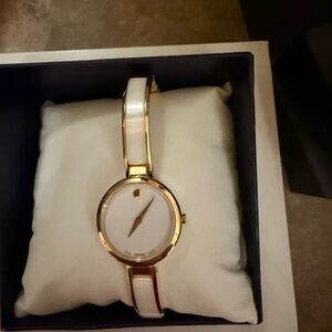 Elegant Gold and White Women's Watch